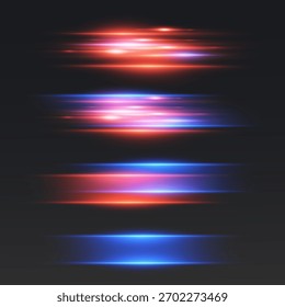 Neon horizontal light beams effect