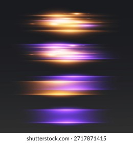 Neon horizontal light beams effect