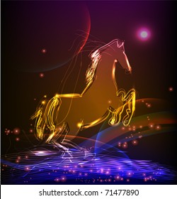 neon horse