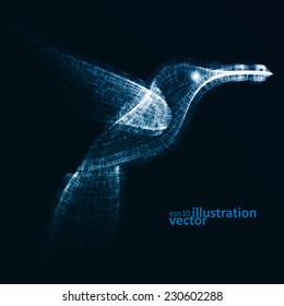 Neon hummingbird, abstract lights vector backgrounds eps10