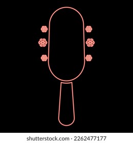 Neon ice cream on stick red color vector illustration image flat style light
