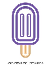 neon ice cream in stick over white