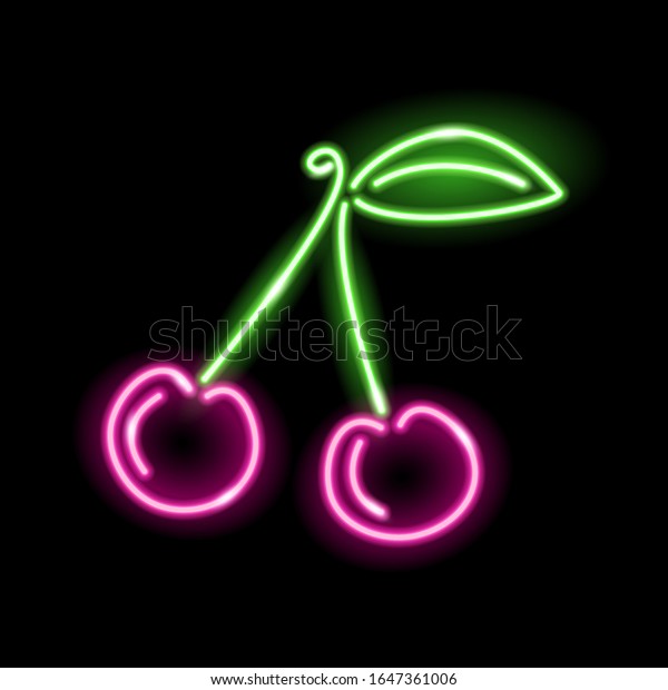 View Neon Picture Icon Black Background Background