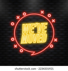 Neon Icon. Color we have moved thin line bubble. concept of locator land mark like ecommerce delivery or transfer label
