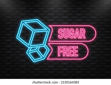 Neon Icon. Flat icon with lactose gluten gmo sugar free. Organic signs. Vector illustration