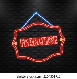 Neon Icon. Franchise stamp for marketing advertising design. Vector illustration