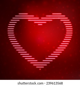 Neon icon heart. Vector illustration