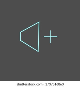 Neon icon For increasing the volume. Button for working with a computer and mobile phone.