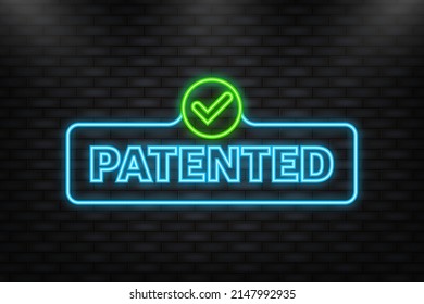 Neon Icon. Patented, great design for any purposes. Vector flat stamp and sign. Vector illustration
