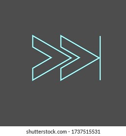Neon Icon zum Wiederherstellen von Audio oder Video. Taste zum Arbeiten mit einem Computer und Handy.