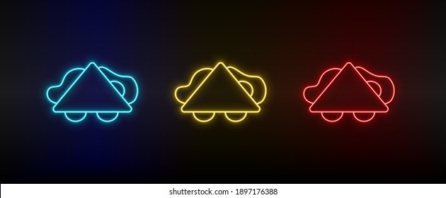 Neon icon set sandwich, baguette. Set of red, blue, yellow neon vector icon