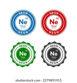 neon icon set. vector illustration in 4 colors options for web design