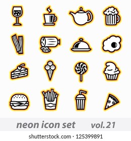 neon icon set(vector, CMYK)