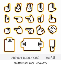 Neon Icon Set(vector, CMYK)