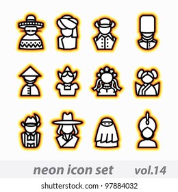 neon icon set(vector, CMYK)