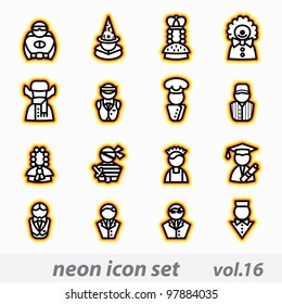 neon icon set(vector, CMYK)