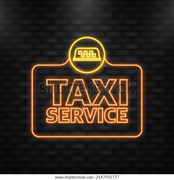 Neon\
Icon. Taxi service, great design for any purposes. App logo\
concept. Brochure design template, card,\
banner.
