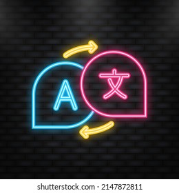 Neon Icon. Translate flat icon on white background. Vector illustration