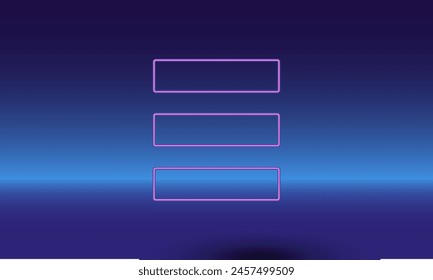 Neon identity symbol on a gradient blue background. The isolated symbol is located in the bottom center. Gradient blue with light blue skyline