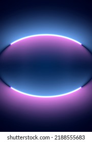 Neon illumination background. Abstract 80s or synthwave styled backdrop with blue and purple lamp on the wallpaper