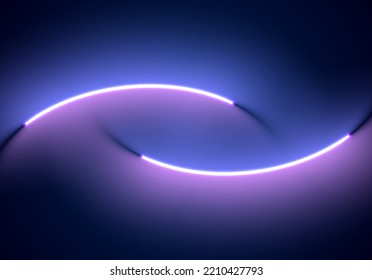 Neon illumination background. Abstract 80s or synthwave styled backdrop with blue and purple lamp on the wallpaper.