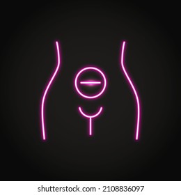 Neon infertility or child free icon in line style. Vector illustration.