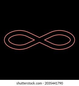 Neon infinity symbol red color vector illustration flat style image