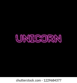 The neon inscription - Unicorn. It can be used for sticker, patch, phone case, poster, t-shirt, mug etc.