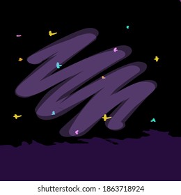 fondo espacial neón con estrellas y algunos garabatos. puede usarse para casi cualquier cosa. antecedentes, logotipos, etc. 