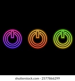 Neon isolated realistic vector of the power button for decoration and coverage on the background of the wall