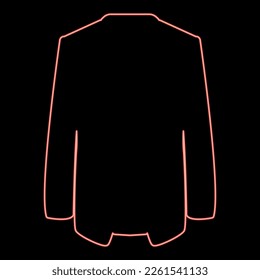 Neon jacket coat red color vector illustration image flat style