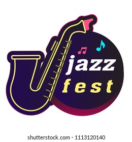 Neon Jazz Fest Saxophone Background Vector Image
