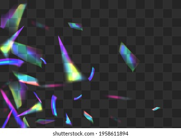 Neon Kaleidoscope Vector Transparent Background. Bright Lens Realistic Poster. Glow Sparkle Effect Wallpaper. Shine Christmas Reflection Illustration.