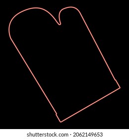 Neon kitchen glove red color vector illustration flat style light image