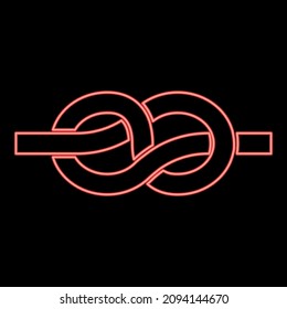 Neon knot red color vector illustration image flat style light