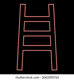 Neon ladder red color vector illustration flat style light image
