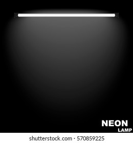 Neon lamp.The glow on the wall (white)