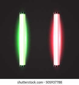 Neon lamp. Lighting tubes. Vector illustration for your design.
