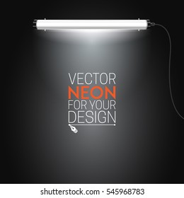 Neon lamp. Lighting neon tubes. Vector illustration for your design.