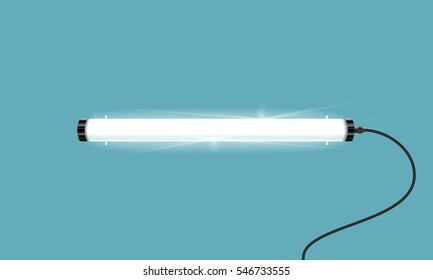 Neon lamp. Lighting neon tubes. Vector illustration for your design.