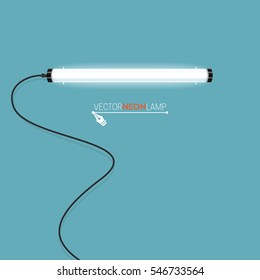 Neon lamp. Lighting neon tubes. Vector illustration for your design.