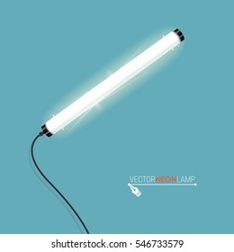Neon lamp. Lighting neon tubes. Vector illustration for your design.