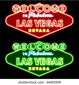 Neon Las Vegas Road Sign