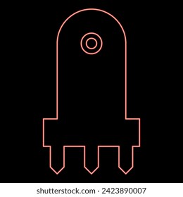 Neon laser level tool measure building engineering equipment device for builder construction tool red color vector illustration image flat style