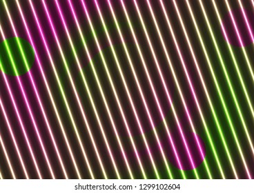 Neon laser lines abstract optical illusion background. Vector design