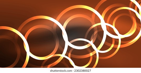 Neon laser lines, circles waves abstract background. Neon light or laser show, electric impulse, power lines, techno quantum energy impulse, magic glowing dynamic lines