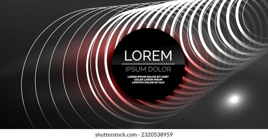 Líneas láser neón, círculos ondas fondo abstracto. Muestra de luz de neón o láser, impulso eléctrico, líneas de alimentación, impulso de energía cuántica tecno, líneas dinámicas mágicas brillantes