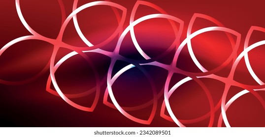 Líneas láser neón, círculos ondas fondo abstracto. Muestra de luz de neón o láser, impulso eléctrico, líneas de alimentación, impulso de energía cuántica tecno, líneas dinámicas mágicas brillantes