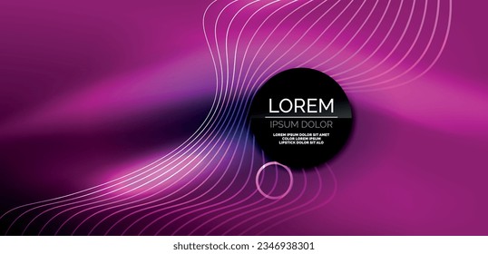 Neonlaserlinien, Kreise Wellen abstrakter Hintergrund. Neonlicht- oder Lasershow, elektrische Impulse, Stromleitungen, Techno-Quantenenergieimpuls, magische, dynamische Linien