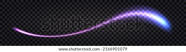 Neon laser wave
swirl; glowing light effect. Electric wavy trail; thunder bolt;
cyber futuristic divider border, purple and blue laser beam
isolated. Vector
illustration